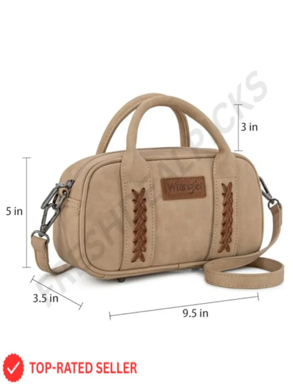 Vintage Style Leather Barrel Crossbody Purse with Top Handle - Small Satchel